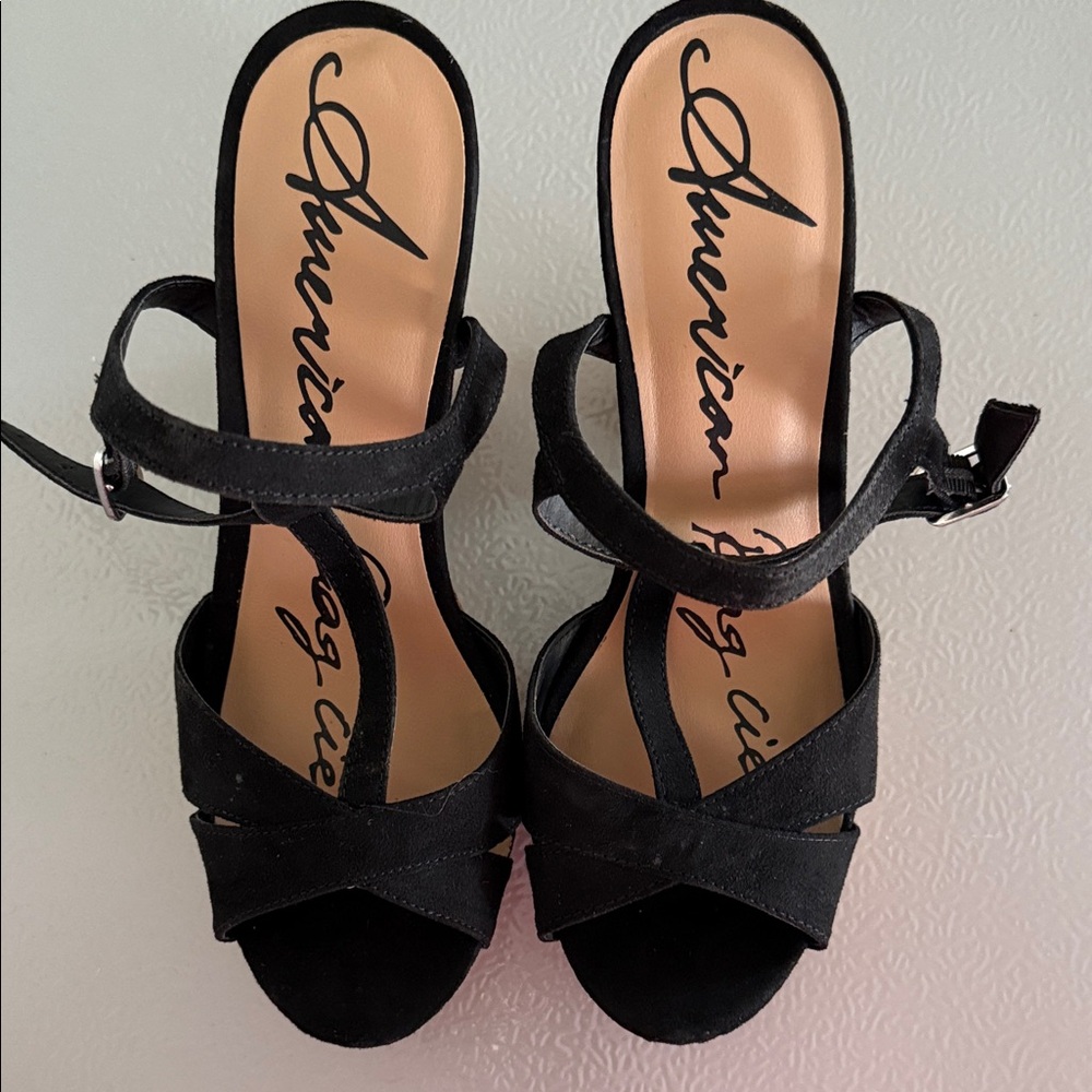 American Rag Black Strappy Heels
